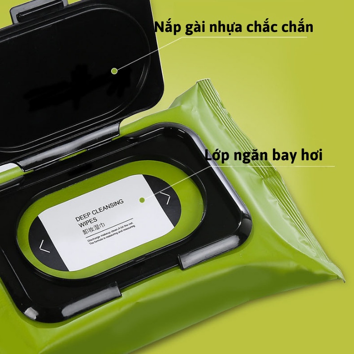 Khăn giấy ướt tẩy trang dùng một lần bông tẩy trang tinh dầu bơ sạch sâu an toàn cho da PK914