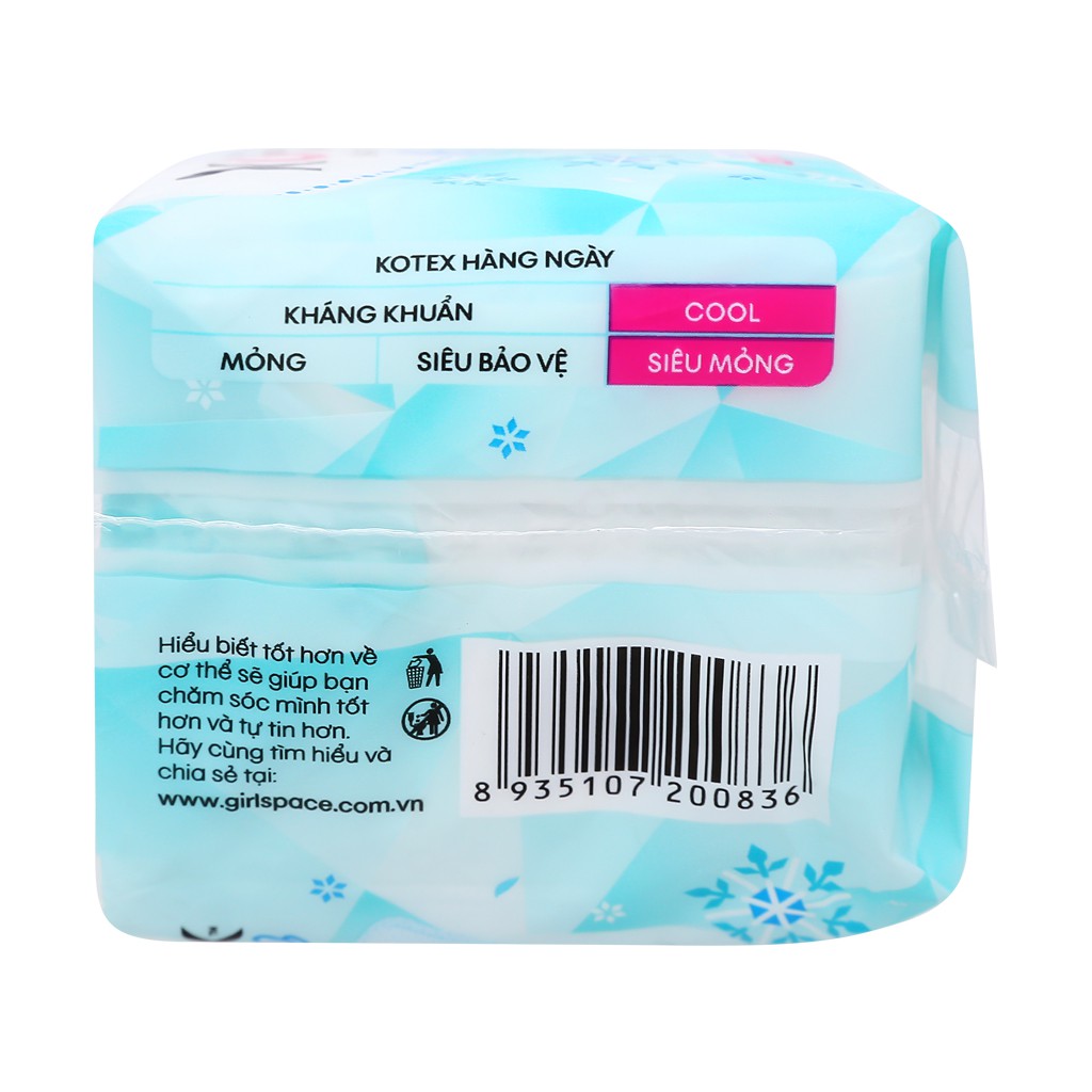 Băng vệ sinh hàng ngày Kotex Cool siêu mỏng 20 miếng