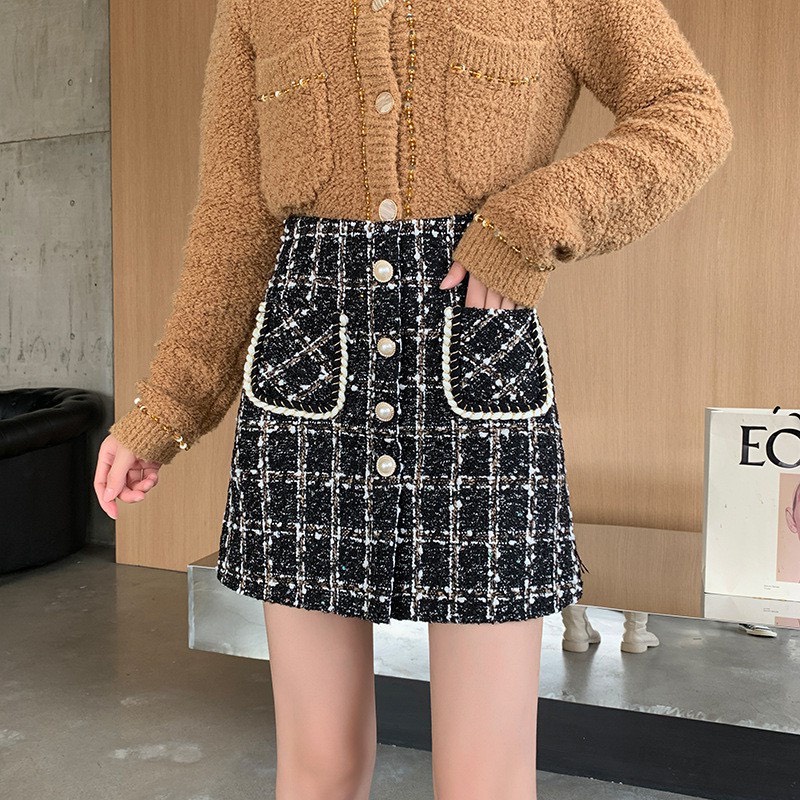 Chân Váy Dạ Tweed Chữ A Nắp Túi | BigBuy360 - bigbuy360.vn