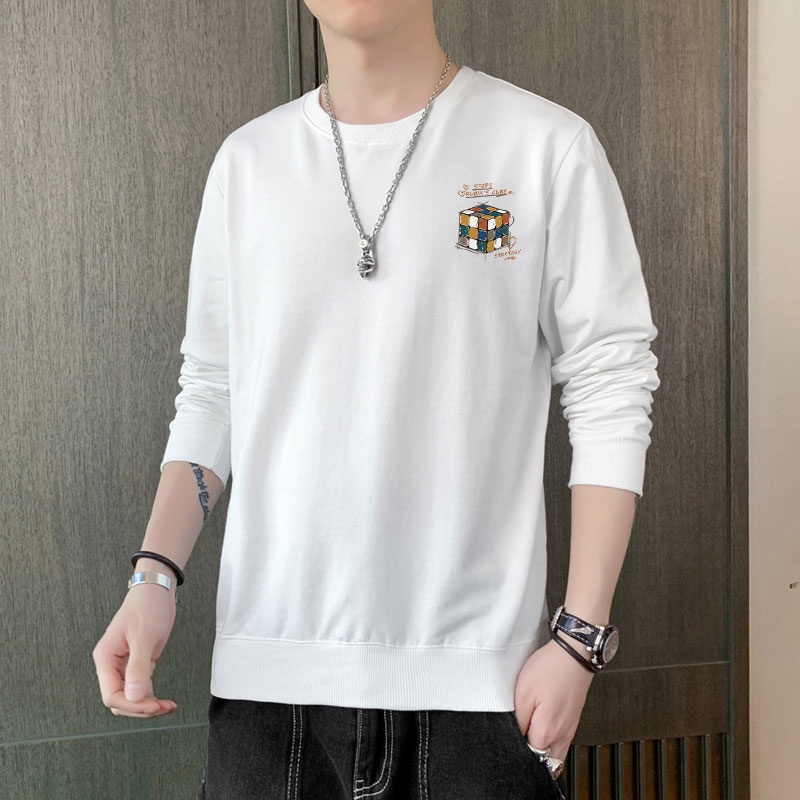 Áo Thun Nam Dài Tay Cổ Tròn In Hoạ Tiết