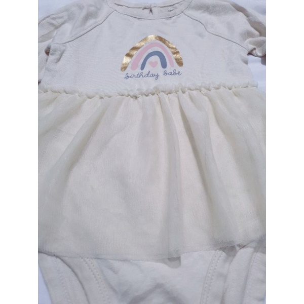 Body chip dáng váy dài tay bé gái hàng xuất dư (3-24m)