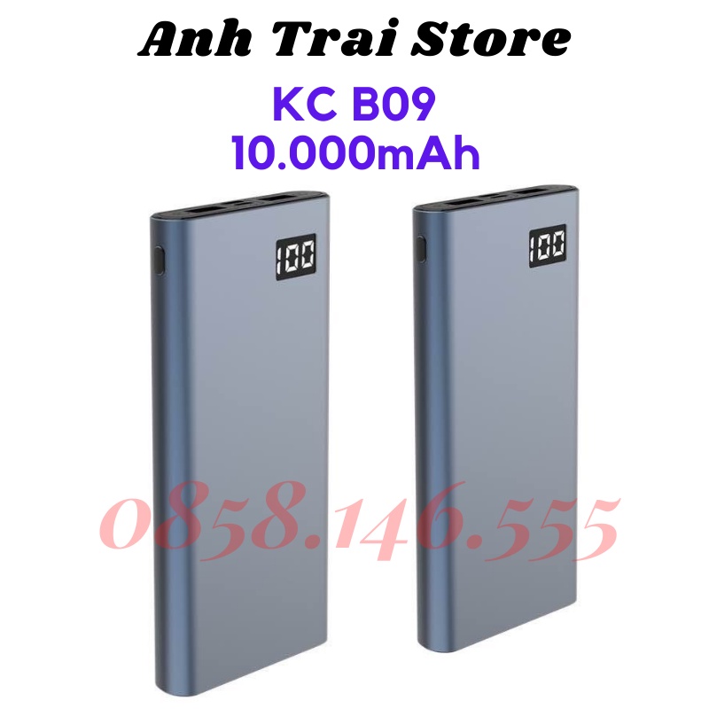 Sạc dự phòng 10.000mah chính hãng KC B09 - SDP 10.000mAh Hỗ Trợ Sạc Nhanh - Bảo Hành 12 Tháng