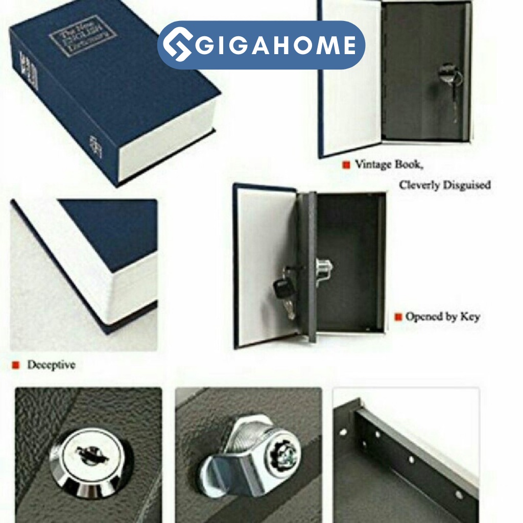 Két Sắt Bảo Mật Hình Quyển Sách GIGAHOME Sử Dụng Chìa Khóa, Cất Giữ Tiền Mặt 3731