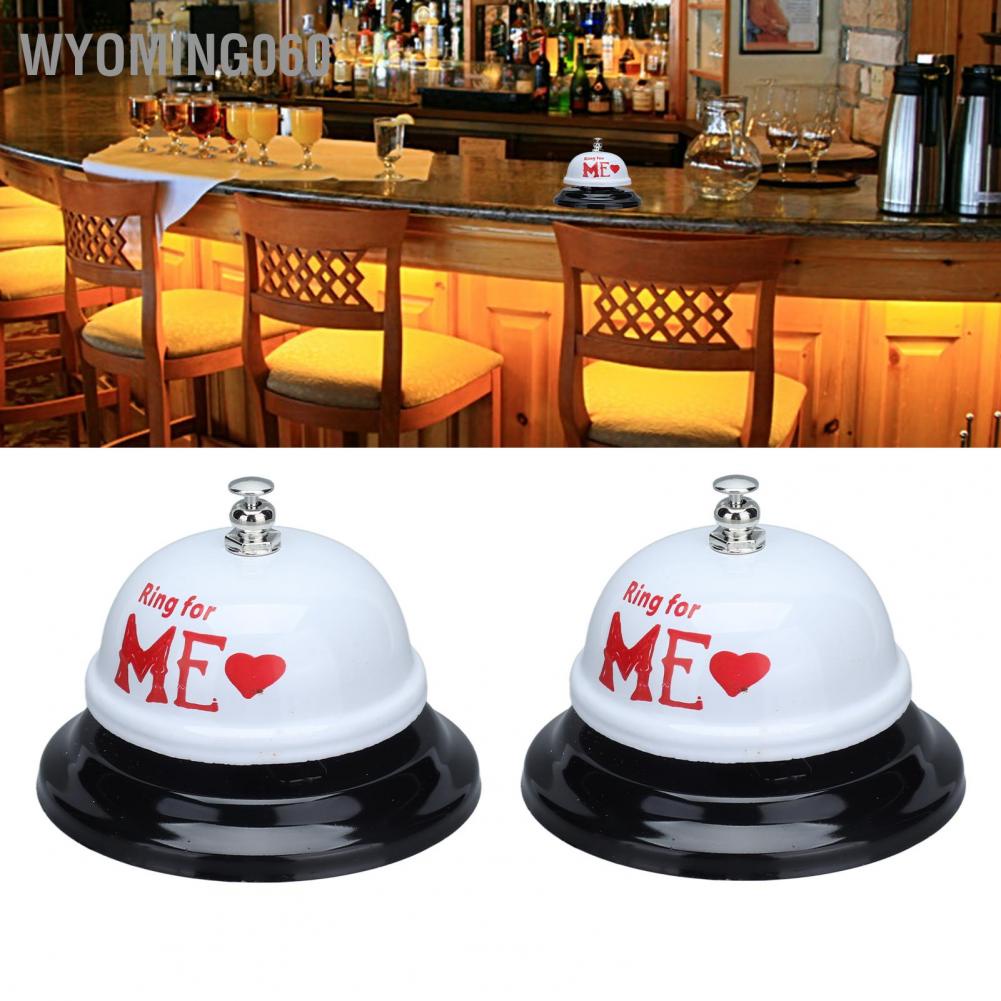 2 cái Chuông cho bữa ăn bằng thép không gỉ Tay bấm chuông Quầy thực phẩm cho quầy bar nhà hàng Sơn trắng