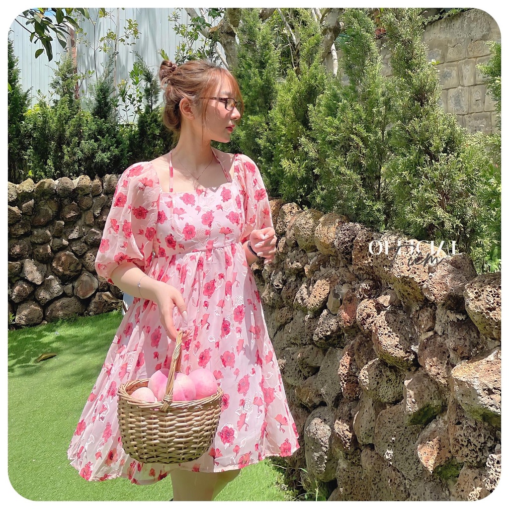 [Hàng mới về] Đầm babydoll hoa tay phồng siêu xinh đi biển/ đi dạo - Bloomy Dress - Tiệm Official | BigBuy360 - bigbuy360.vn