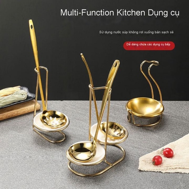 Kệ gác môi, thìa Decor inox vàng SUS 304 cao cấp không ăn mòn | Giá cài, treo đồ nhà bếp, khách sạn, nhà hàng mẫu mới