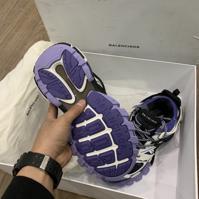 Giầy bale.ciga track tím trắng lai au