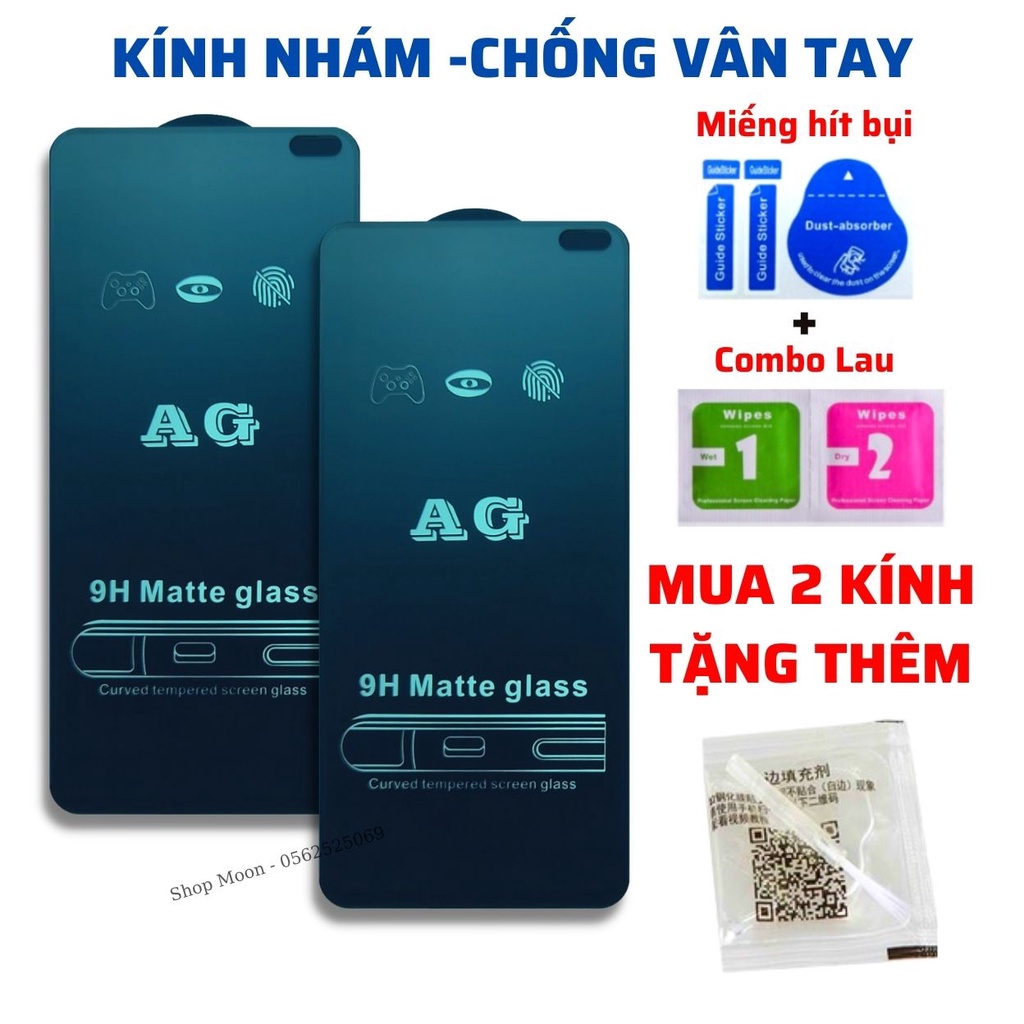 Kính Cường Lực Chống vân tay Redmi K20 K30 K40 Gaming K50 Pro Redmi Note 12 12s 11 11s Note 10 10s 9s 9 A1 A2+ 10A AG