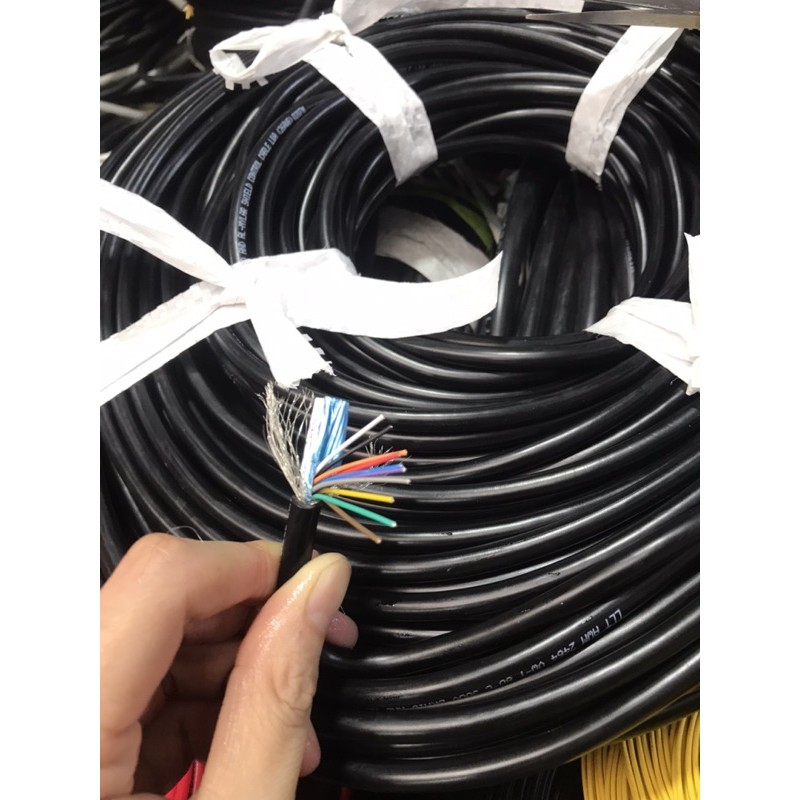 Dây điện tín hiệu 10cx26AWG  có bọc kim chống nhiễu lõi đồng mạ nhiều màu phân biệt - Vỏ ngoài màu đen