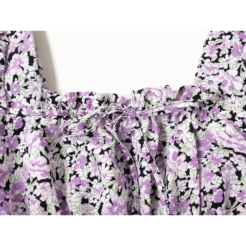 Áo nữ crop top dài tay may Smocked vnxk dư xịn