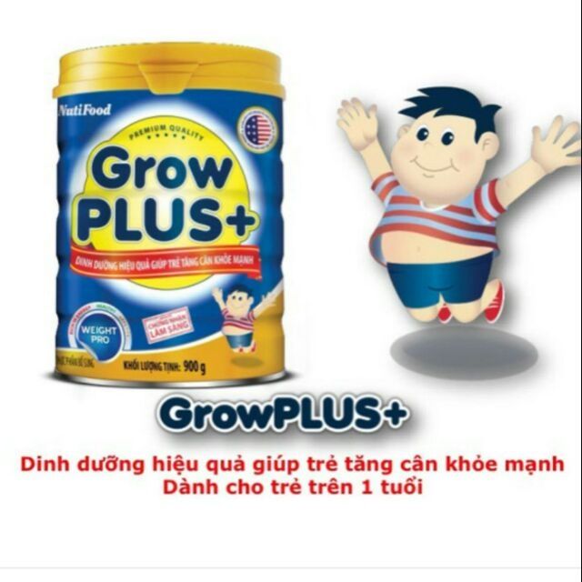 Sữa bột Growplus xanh nutifood 900g date mới