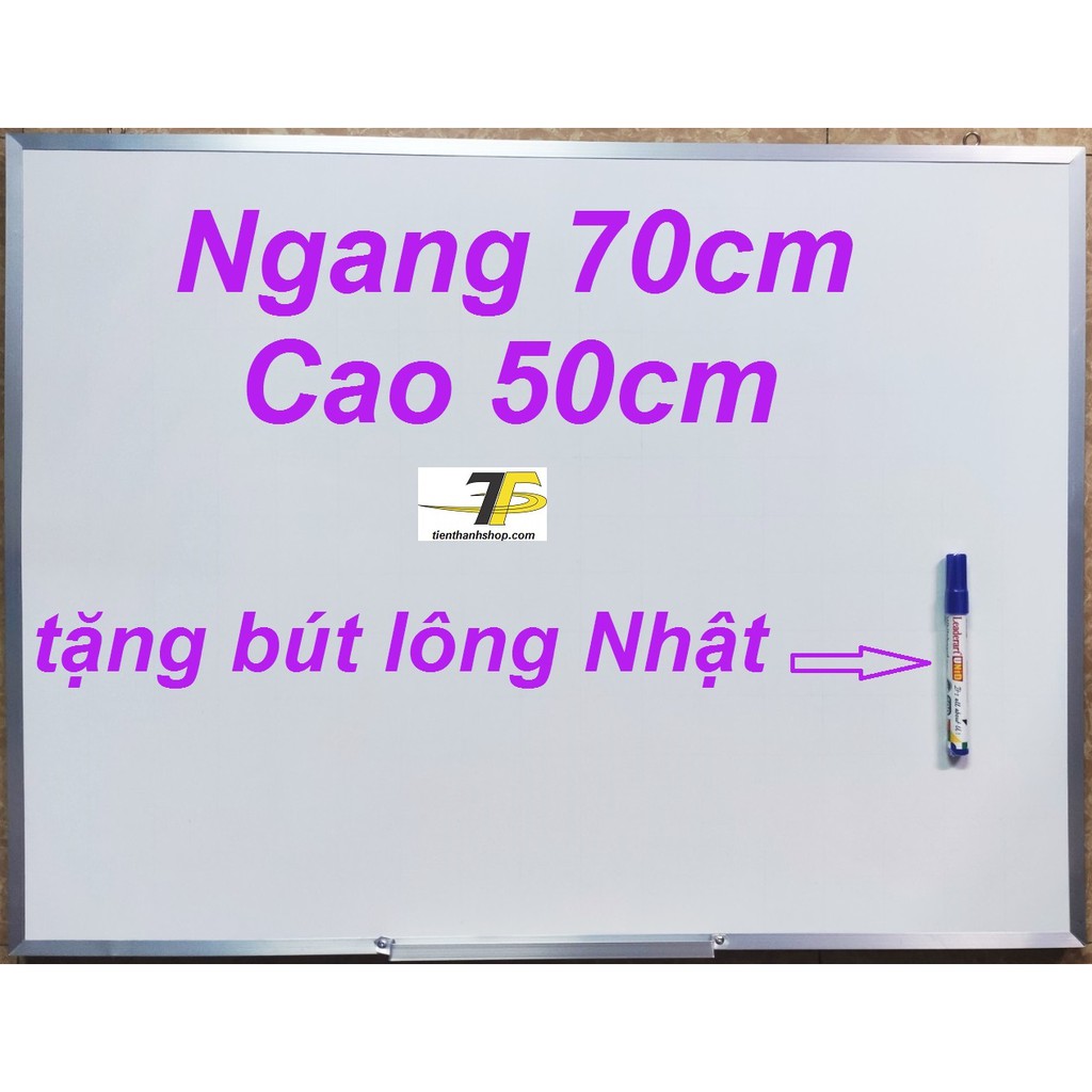 Bảng mica trắng 50 x 70cm viết bút lông viền nhôm + 01 bút lông bảng Nhật UNID