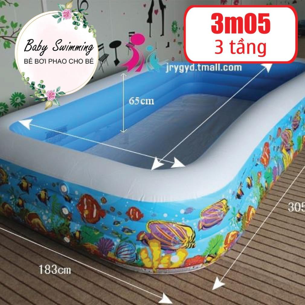 Bể Bơi Phao - Loại Siêu To - 3m05 loại 3 Tầng - 305x183x65cm