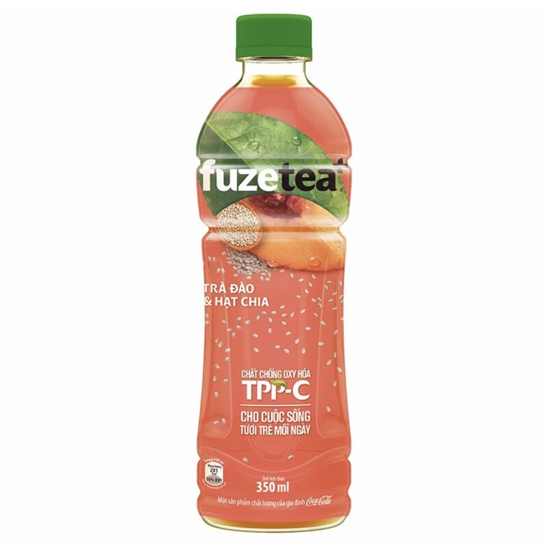 Trà Đào Và Hạt Chia Fuze Tea Plus Chai 350ml