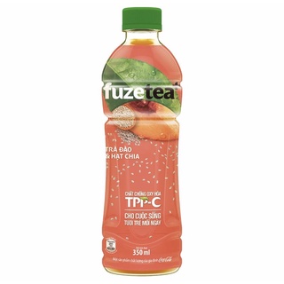 Trà đào và hạt chia fuze tea plus chai 350ml
