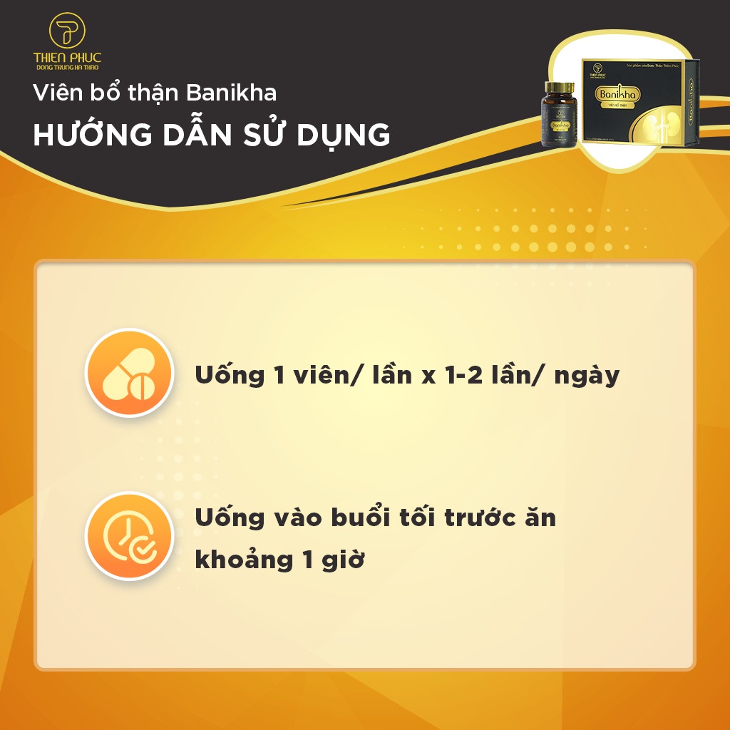 Viên nang bổ thận Banikha (Hộp 2 lọ) - Đông trùng hạ thảo Thiên Phúc