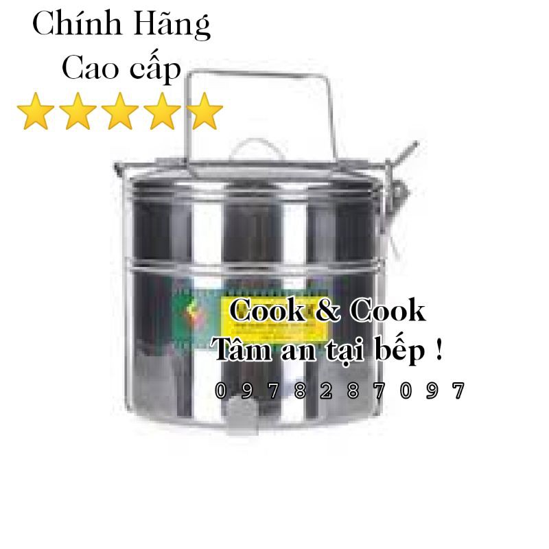 Cặp lồng cơm inox, camen cơm inox 2, 3, 4 ngăn size 12, 14 cao cấp Vietcook