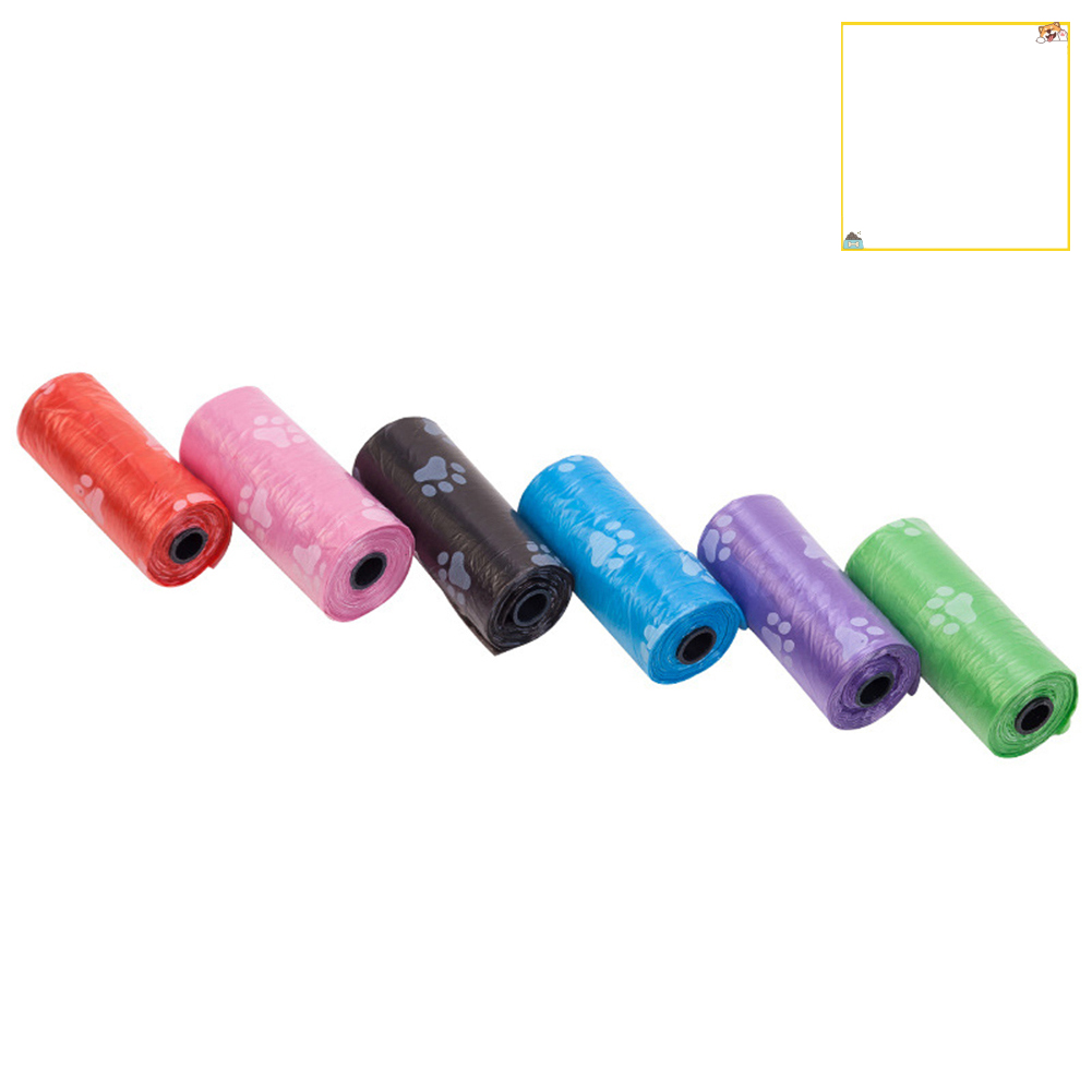 5 Cuộn Túi Rác In Hình Dấu Chân Chó Mèo