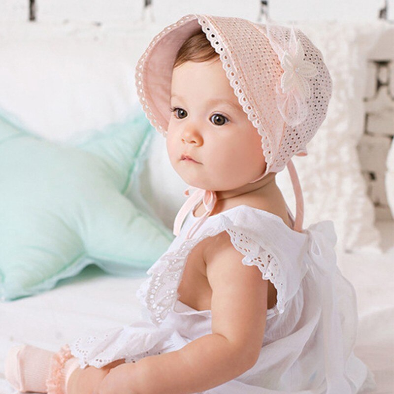 Mũ ren hoa kiểu công chúa dễ thương cho bé gái