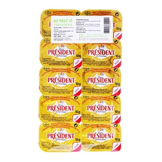 VỈ 10 HỘP BƠ LẠT PRESIDENT PHÁP 10G/ BƠ PHÁP/ BƠ NHẠT
