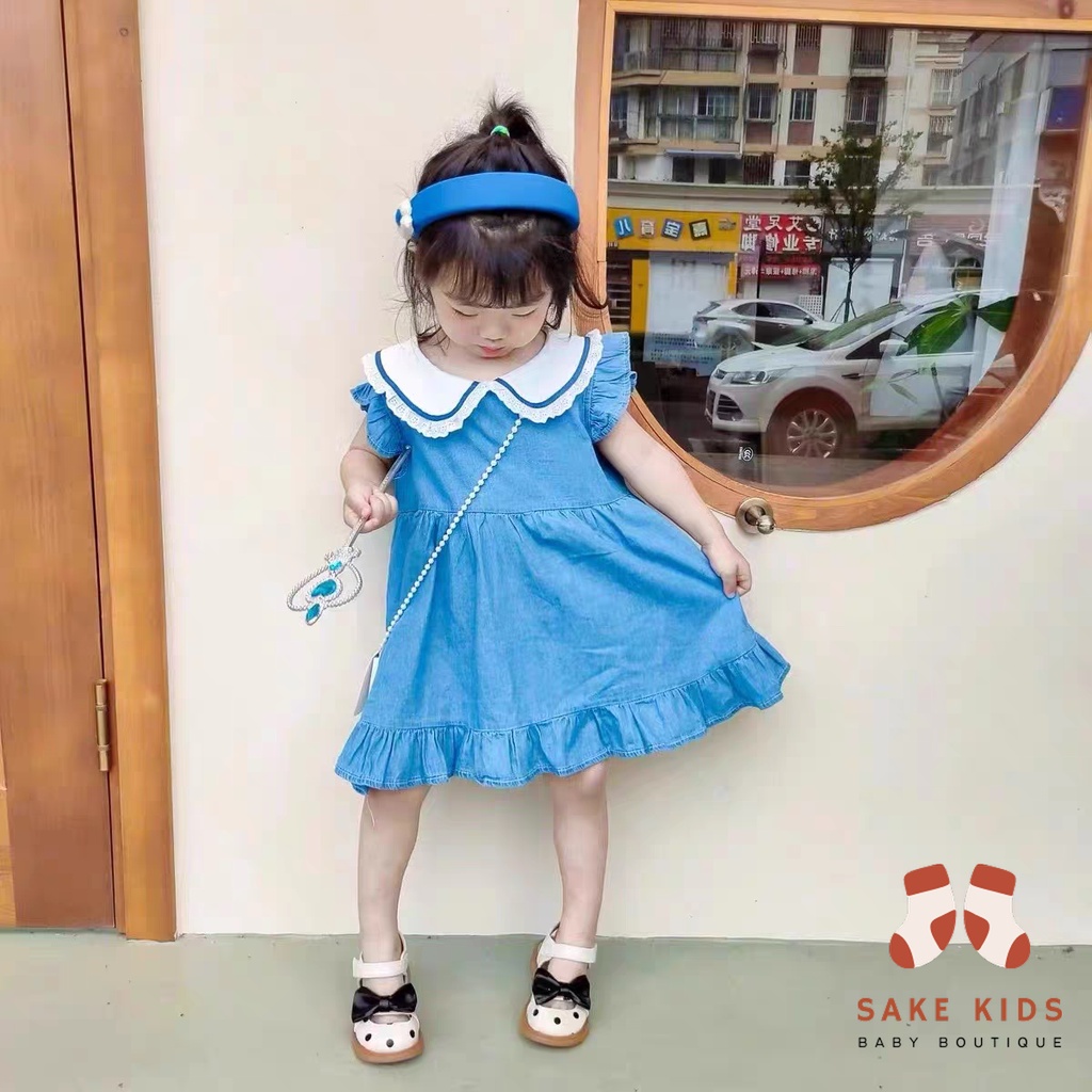Giày búp bê bé gái, Giày sandal quai dán phối nơ chất da PU êm nhẹ đế cao su mềm chống trơn trượt cho bé 1-5 tuổi M13