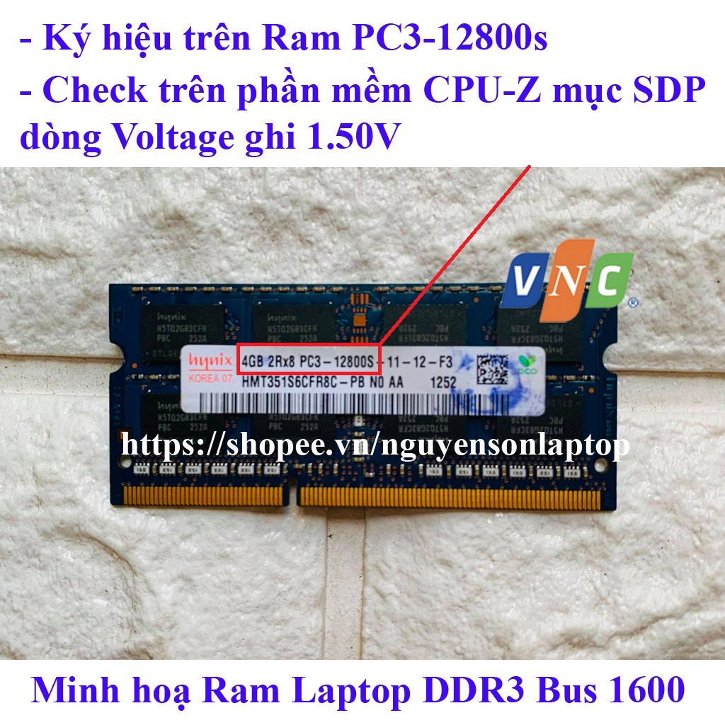 Ram Laptop PC3/PC3L 2GB, 4GB BUS 1333 1600 12800 DDR3 DDR3L zin tháo máy chính hãng bảo hành uy tín