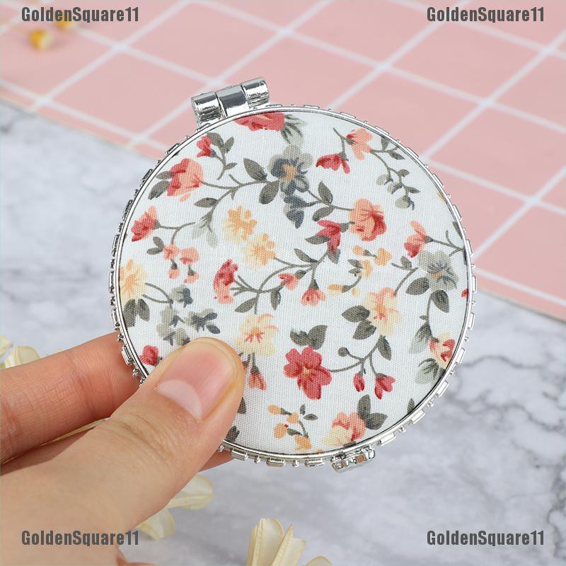 Hộp Đựng Mỹ Phẩm Hai Mặt Thiết Kế Nhỏ Gọn Họa Tiết Hoa Phong Cách Vintage