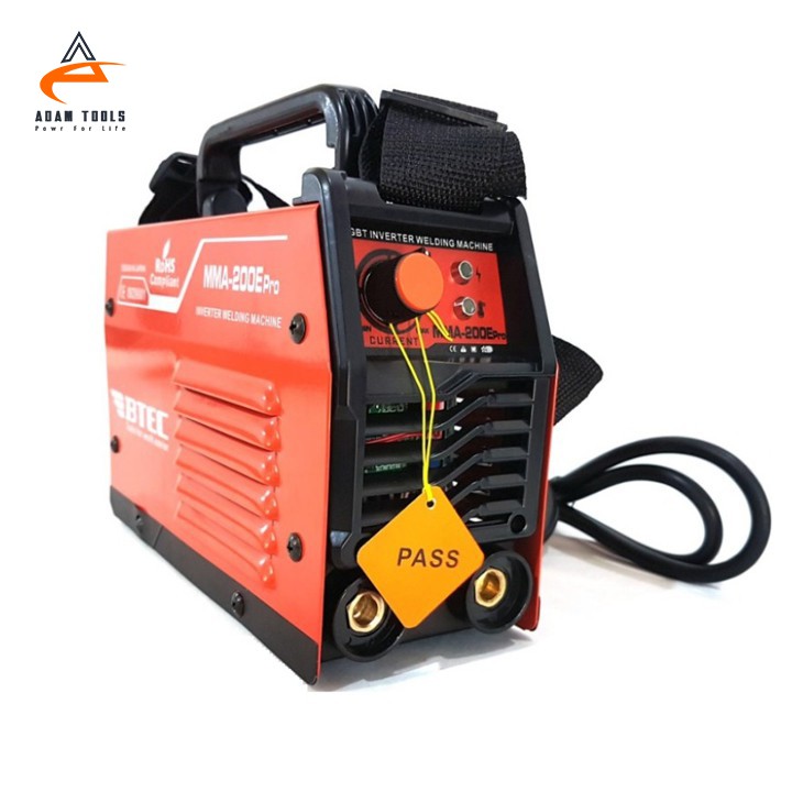 MÁY HÀN QUE MINI INVERTER BTEC MMA-200E Pro tặng ke góc nam châm Kapusi nhật bản. hàng chính hãng Bảo hành 1 năm.