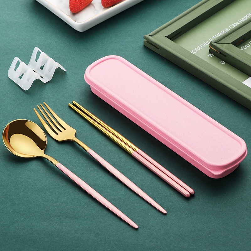 Đũa inox 304 chống trượt cao câp dùng cho cá nhân, cơm trưa văn phòng dã ngoại MDD01