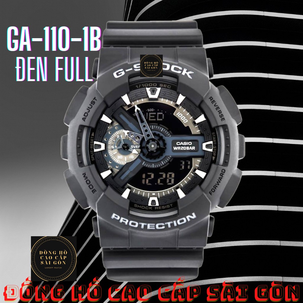 ĐỒNG HỒ NAM THỂ THAO GS G/SHOCK GA-110-1B,MÀU ĐEN FULL BOX HÃNG