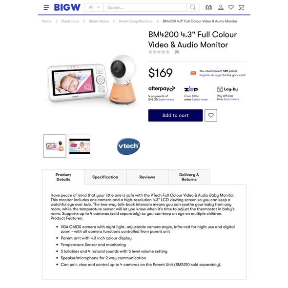 Máy báo khóc cho bé Vtech