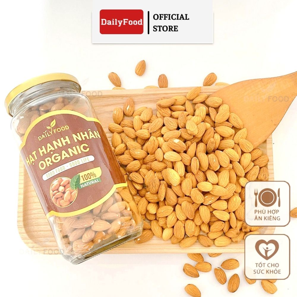 Hạnh nhân sấy hỗ trợ giảm cân, ăn kiêng DailyFood Chính Hãng nguyên vị thơm giòn dùng ăn ngay hàng nhập khẩu