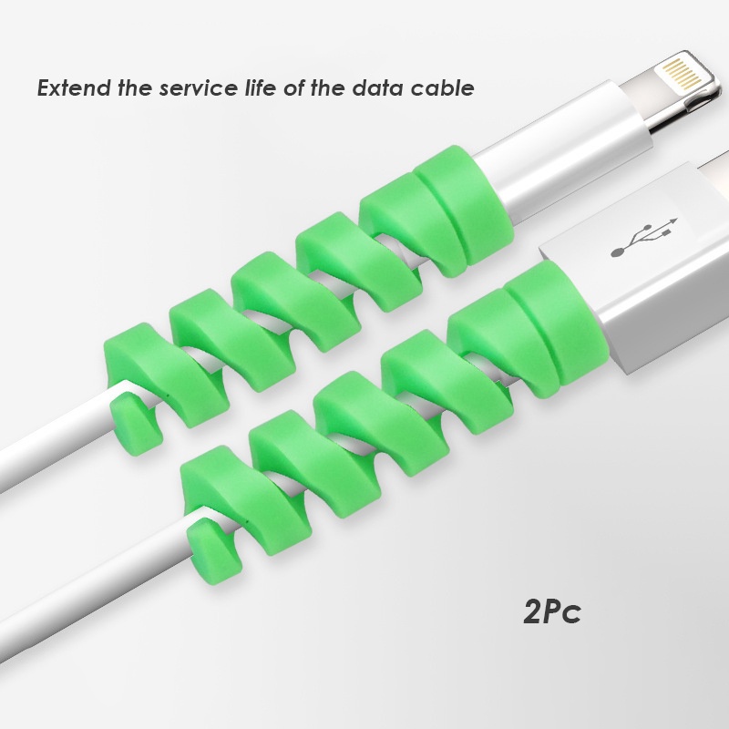 Set 2 phụ kiện bảo vệ dây cáp bằng silicon dẻo