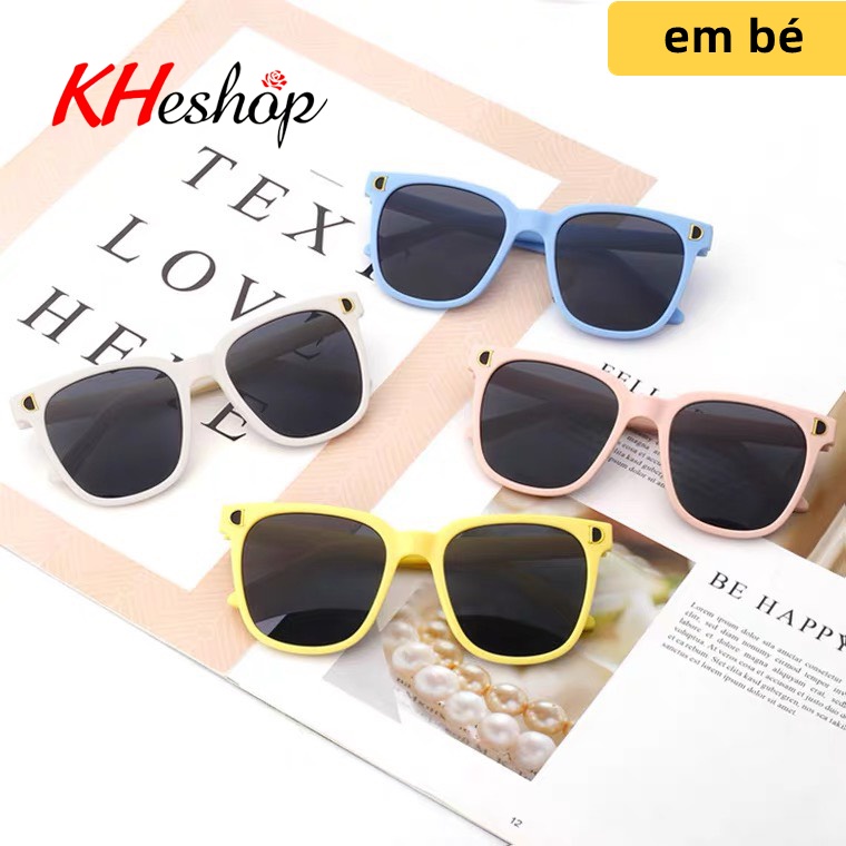 Kính râm mẫu mới cho bé họa tiết chữ D gọng vuông phong cách năng động dễ thương, mã Y1607