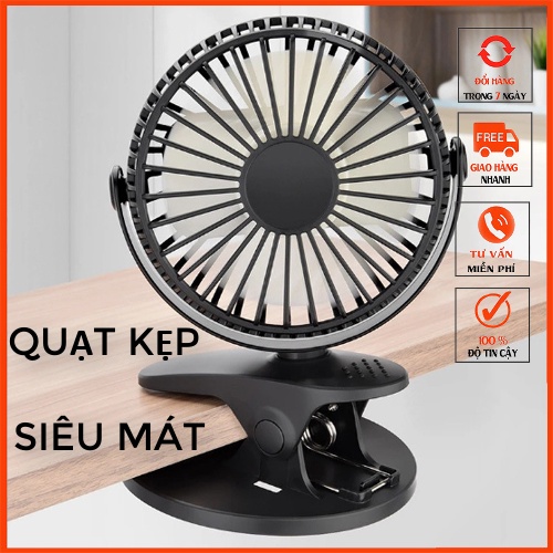 Quạt mini văn phòng siêu mát xoay 360 độ_quạt kẹp để bàn nhỏ gọn tiện lợi cho mùa hè