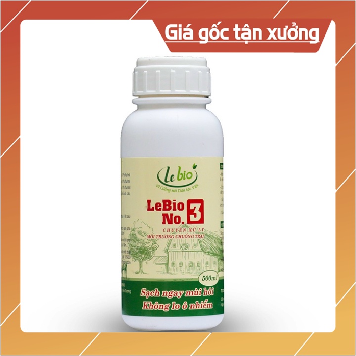 CHẾ PHẨM SINH HỌC LEBIO NO3  Chai 500ml Chuyển xử lý môi trường, xử lý mùi hôi thối, rác thải hữu cơ, nước thải...