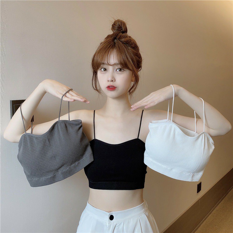 Áo Bra Len Tăm - Bra Tập Gym 2 Dây -  Áo Ngực Không Gọng Chất Cotton Thoáng Mát B7719