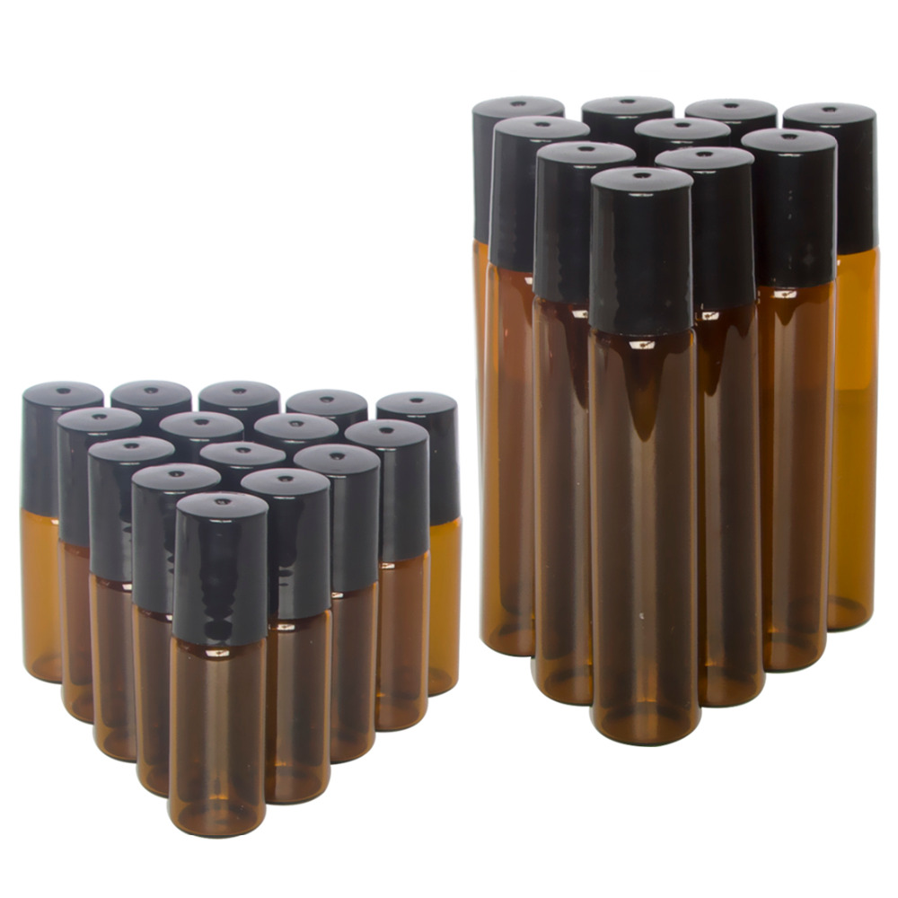 (Hàng Mới Về) Set 10 Lọ Thủy Tinh Rỗng Chiết Mỹ Phẩm 5 / 10ml Có Con Lăn Tiện Dụng