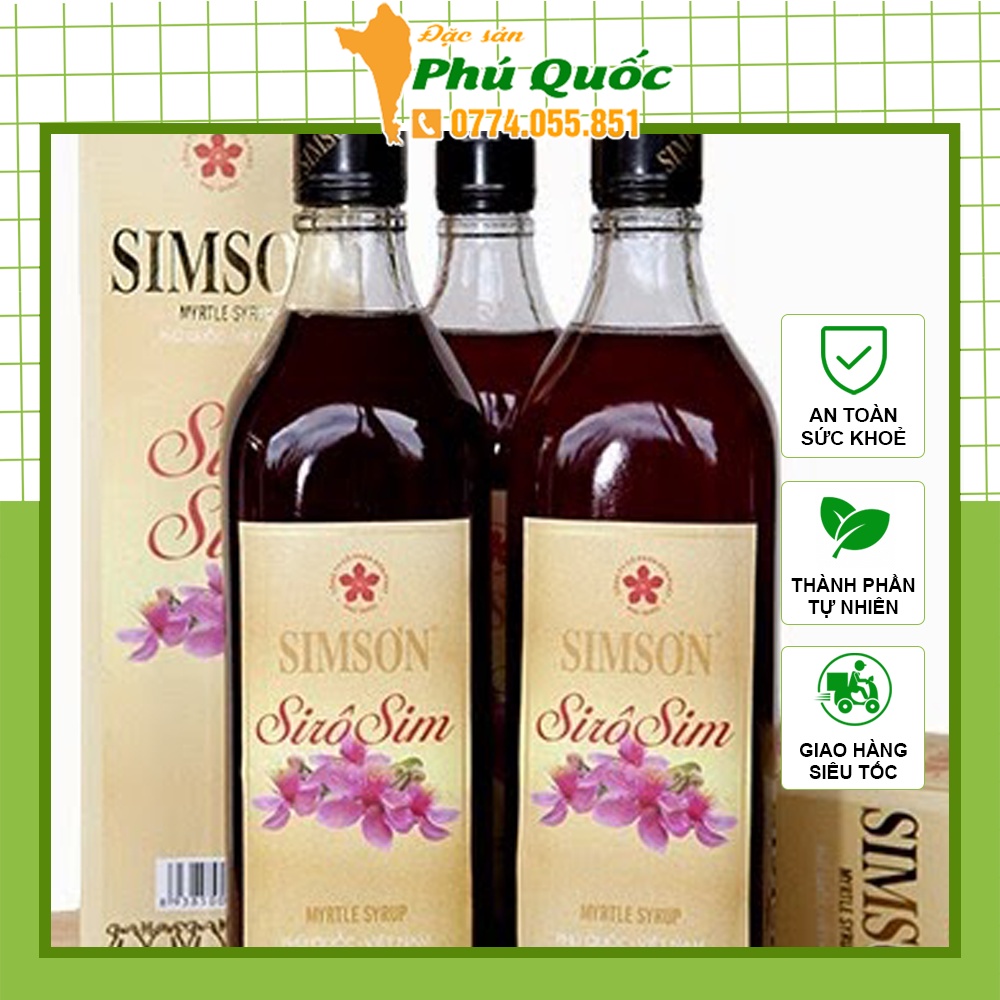 Siro Sim rừng đặc sản Phú Quốc chai thủy tinh 600ml thơm ngon, bổ dưỡng