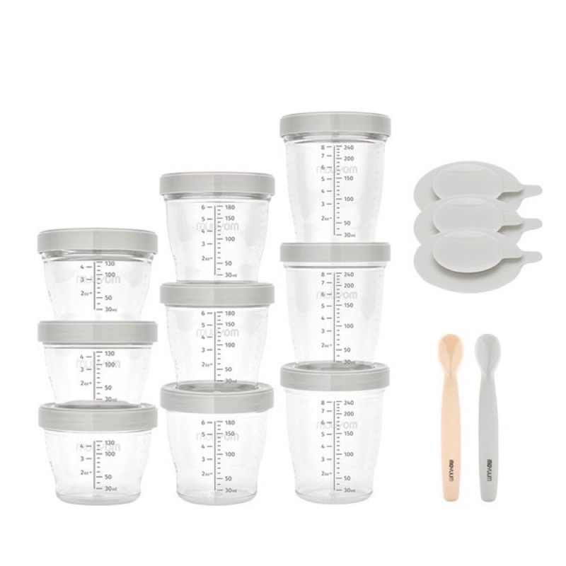 Set 3 cốc trữ đồ ăn dặm Moyuum 180ml - 240ml (có tách lẻ)