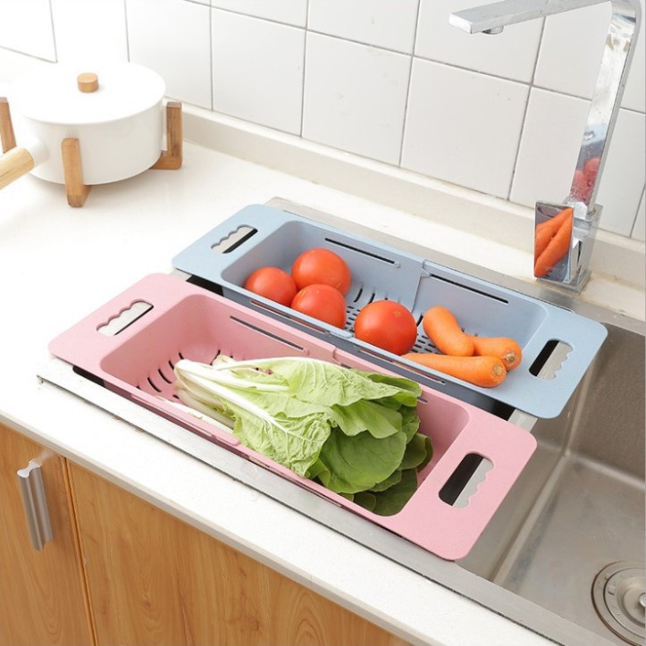 Rổ gác bồn rửa bát thông minh gấp gọn, khay nhựa đa năng có thể điều chỉnh kích thước gài bồn rửa chén siêu tiện dụnG