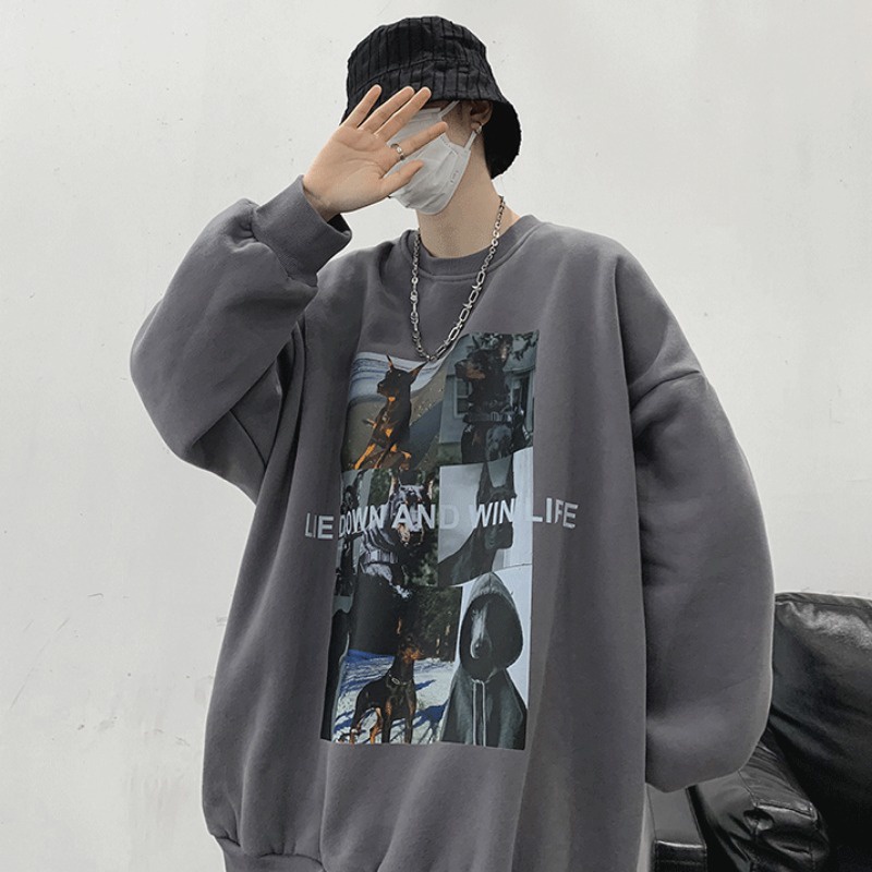 Shineess Áo Sweater Nỉ Bông Love Wins Thu Đông Ulzzang hiphop In Unisex Form Rộng Size M-8XL
