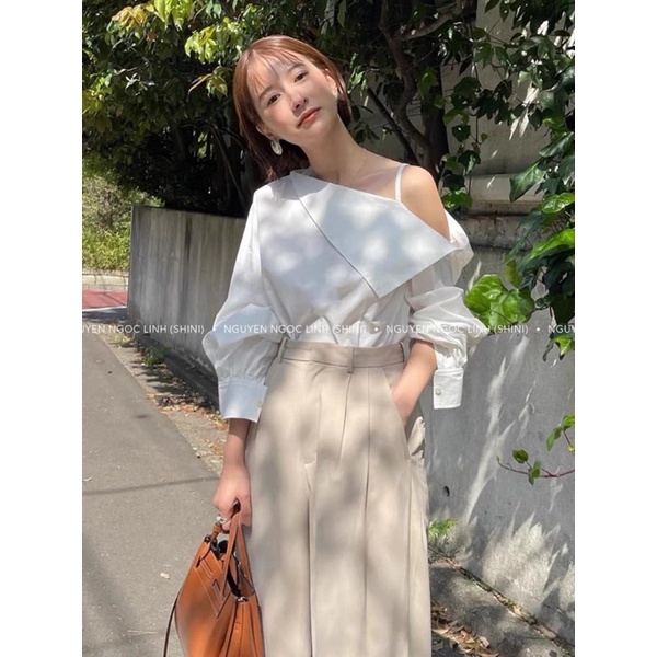 Áo Sơ mi cổ bẻ lệch vạt dài