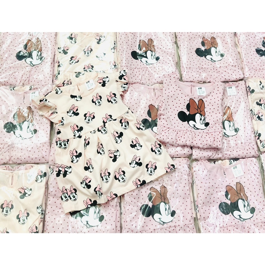 Váy Đầm Cho Bé Gái - Set 2 Váy Cotton Minnie HM Cho Bé Gái Size 1 - 6 Tuổi