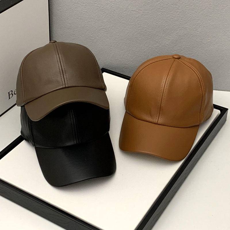 Mũ lưỡi trai chất liệu da PU phong cách Hàn Quốc cho cả gia đình