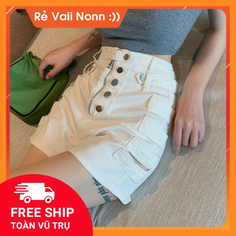 🌈FREESHIP🌈 Quần Short cạp cao phối 5 nút và dây kéo chính giữa. | BigBuy360 - bigbuy360.vn