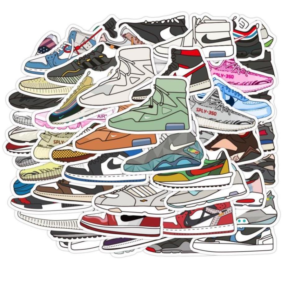50 cái Sticker Giày Thể Thao Sneaker Jordan, Af1, Yeezy Chống thấm nước