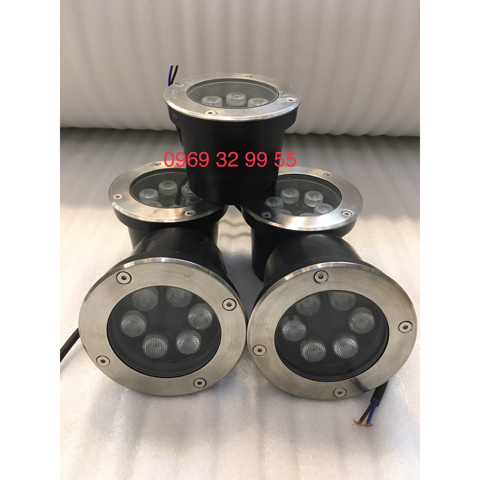 Đèn LED âm đất 6W, MV-UD660, 220V,IP 68, Mặt INOX 304, Kính cường lực. AS: trắng, vàng, đổi mầu. Bh 12 th