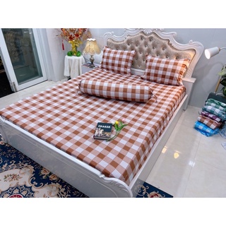 Set drap áo gối thun lạnh hàn quốc sọc caro đẹp xỉu