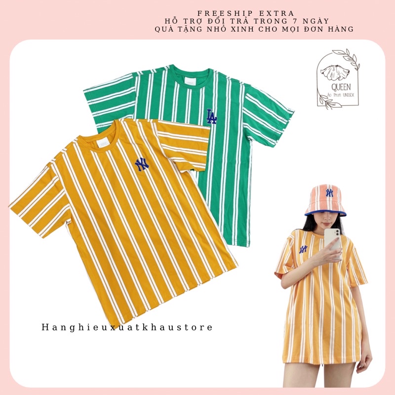 Áo thun MLB NY LA STRIPE T-SHIRT Made in Vietnam full tem tag